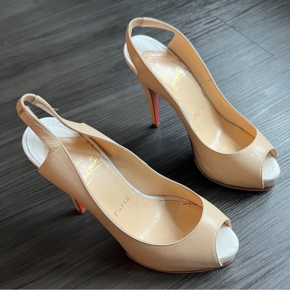 CHRISTIAN LOUBOUTIN Leather Slingback Pumps